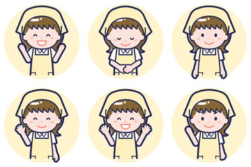 女性ハウスキーパーのポーズセット_02