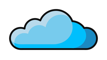 Weather app icon, cloud on the background. Weather app symbol representing a weather-related feature or application.