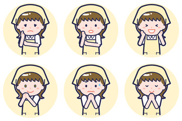 女性ハウスキーパーのポーズセット_04