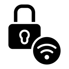 internet wifi secured glyph icon