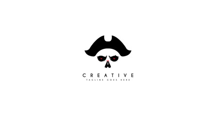 Pirate Hat logo design vector illustration.