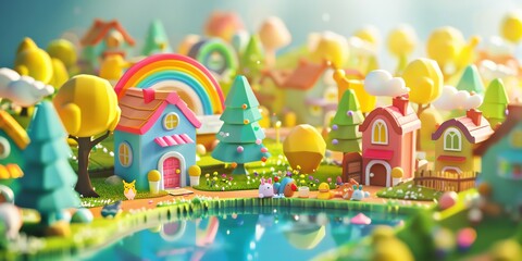 3d landscape model tiny mini town, 3d, skyscraper, office, perspective, property, public,