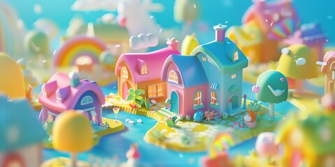 3d landscape model tiny mini town, 3d, skyscraper, office, perspective, property, public,