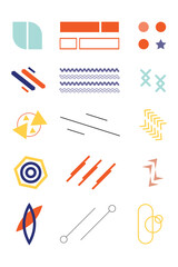 Abstract geometric shape vector element bundle