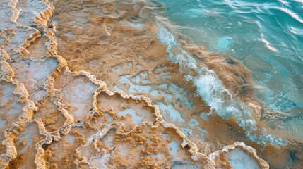 Path of evaporating salt in the Dead Sea in Summer