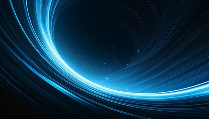 Abstract Blue Background with Swirling Lines and Futuristic Design with copy spave