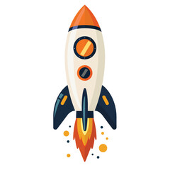 rocket illustration isolated on white background
