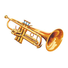 trumpet illustration isolated on white background