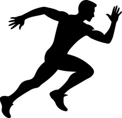 silhouette of a man running
