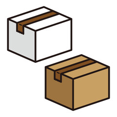 ダンボール箱のイラストセット