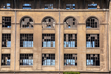 An old abandoned construction on the outskirts of Bilbao, on the Nervion River.  Basque Country
