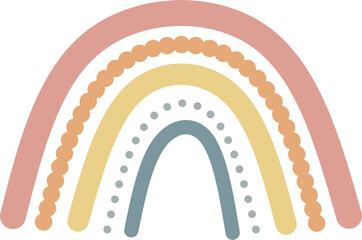 Colorful rainbow boho vector flat illustration. Perfect for baby, newborn, kids, and nursery room decoration.