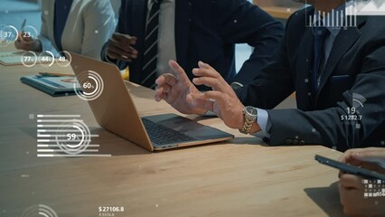 Multinational engineers discussing statistical data concept - Powered by Adobe