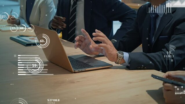 Multinational engineers discussing statistical data concept - Powered by Adobe