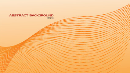 Orange abstract gradient background with polkadot wave pattern for backdrop or presentation