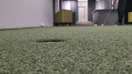 Indoor Golf Putting Green in a Modern Facility