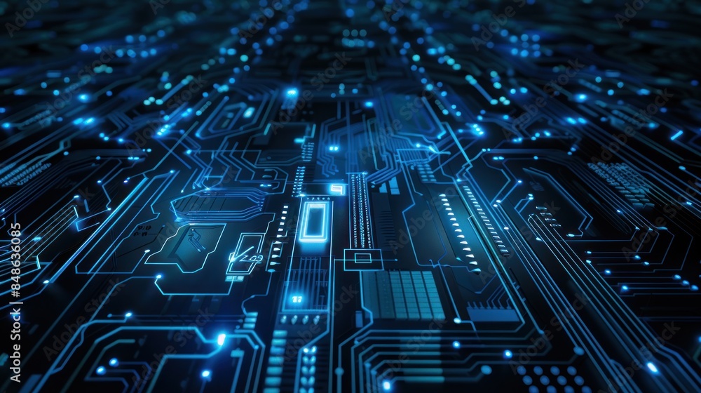 Poster electronic circuit board. technology concept ,microchip cpu processor circuit board. digital line