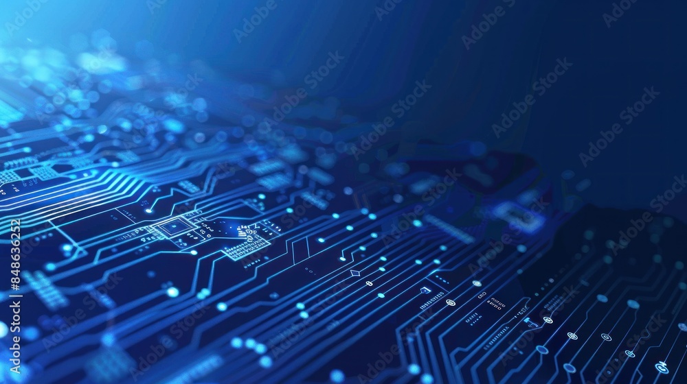 Poster electronic circuit board. technology concept ,microchip cpu processor circuit board. digital line