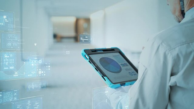 Concept of engineers using tablets and digital technology