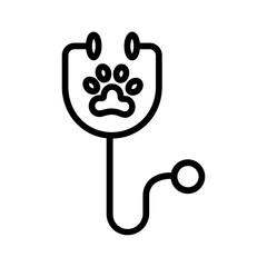 Vector black line icon for Vets