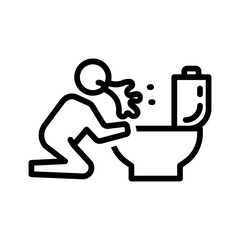 Vector black line icon for Diarrhea