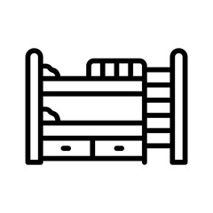 Vector black line icon for Dorm room