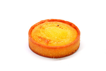 Apricot tart isolate on white background. French pastry. French bakery