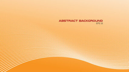 Orange abstract gradient background with polkadot wave pattern for backdrop or presentation