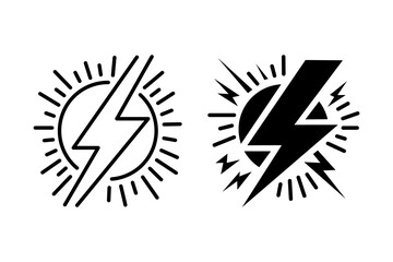 Hand drawn doodle electric lightning symbol sketch. thunder icon