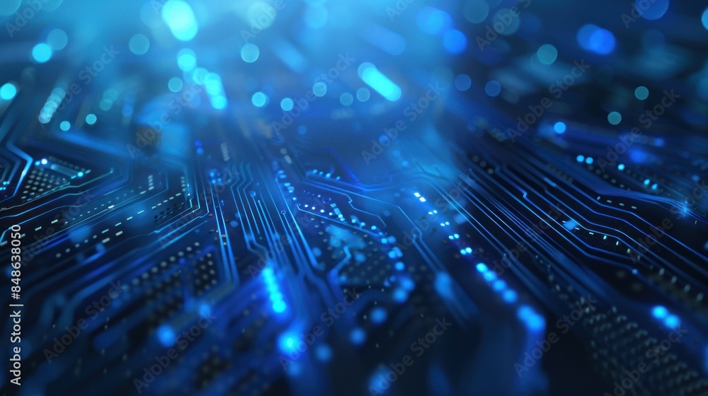 Poster electronic circuit board. technology concept ,microchip cpu processor circuit board. digital line