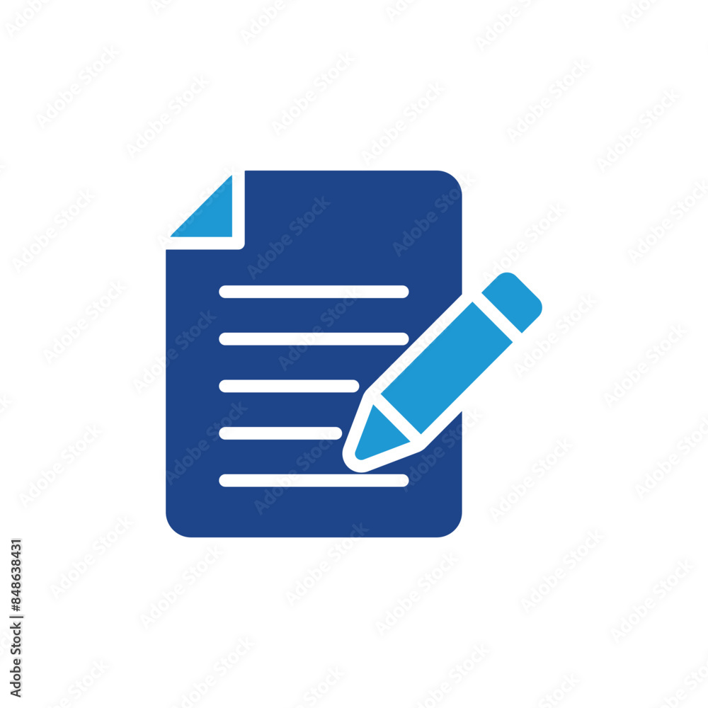 Poster document write icon, document write sign vector