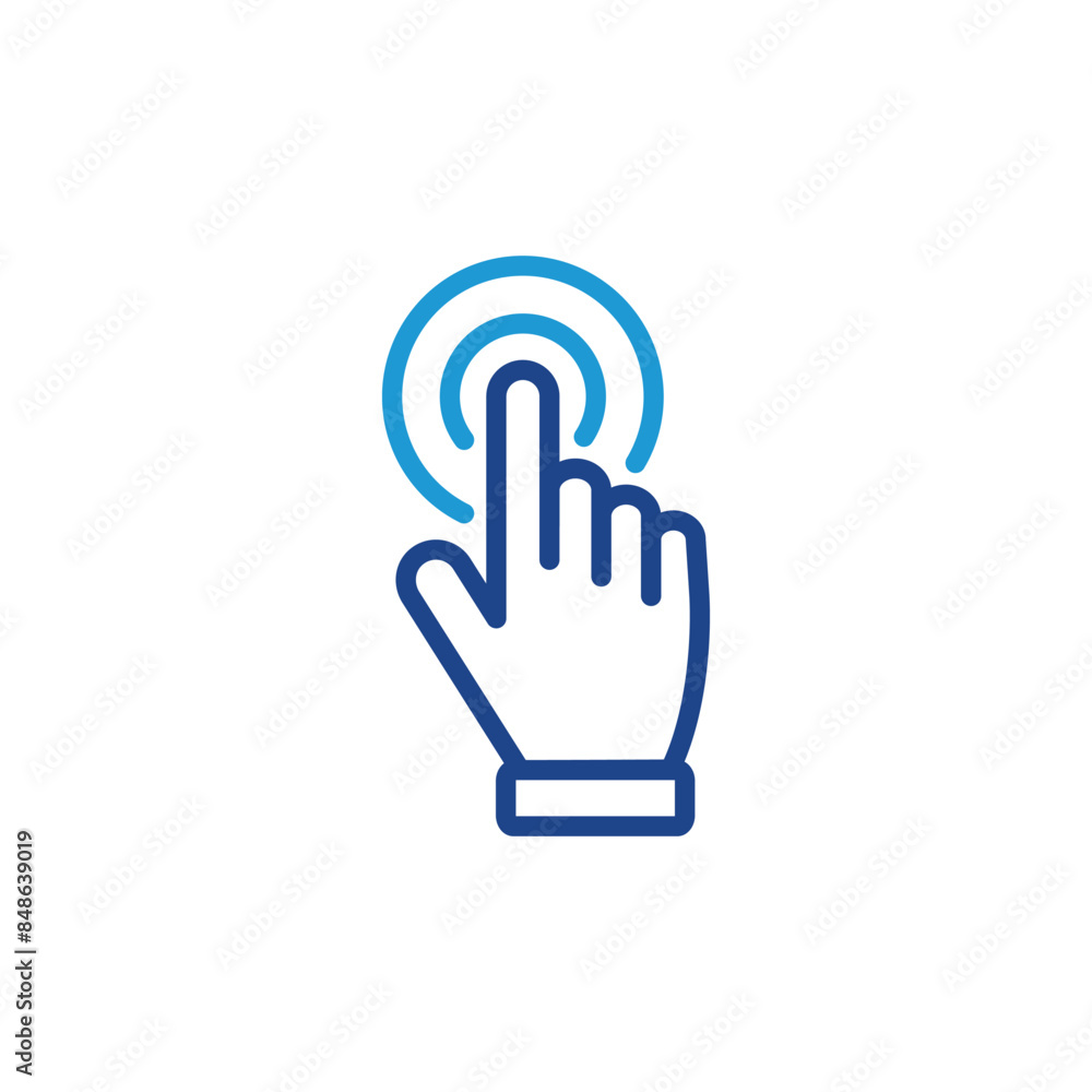 Poster hand touch icon, hand cursor click icon vector