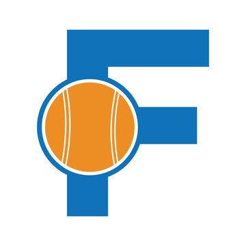 recommend clip art: cricket ball Logo combine with letter F vector template