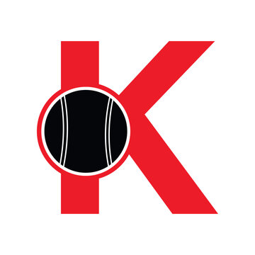 recommend clip art: cricket ball Logo combine with letter K vector template