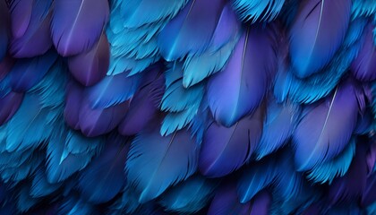 Fototapeta premium blue and green purple macaw feathers