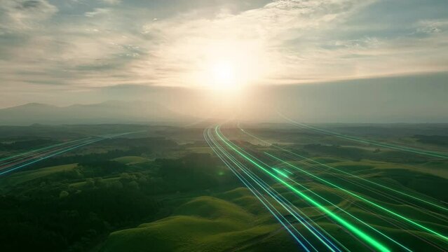 A path of light stretching towards the sunrise of nature. A path to the future.