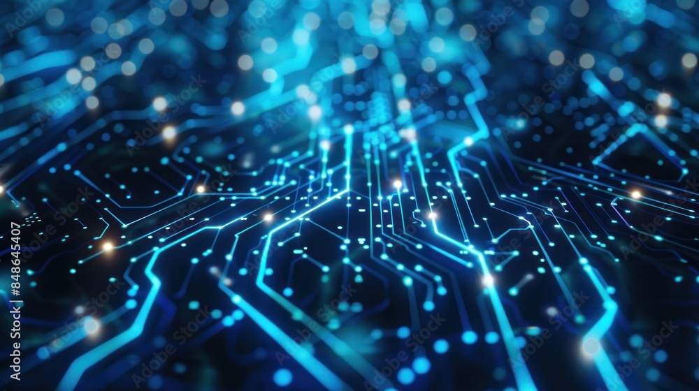 Poster electronic circuit board. technology concept ,microchip cpu processor circuit board. digital line