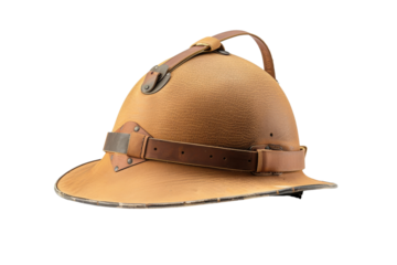 Vintage Leather Helmet with Brown Leather Strap