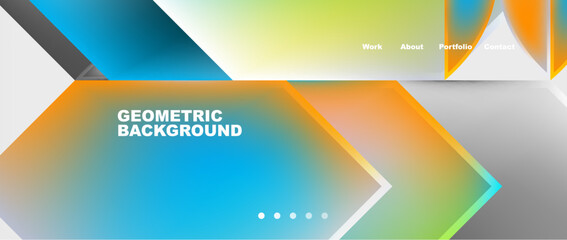 Abstract geometric shapes web design page. Vector Illustration For Wallpaper, Banner, Background, Card, Book Illustration, landing page