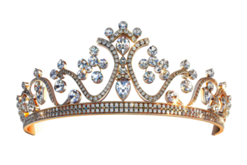 Diamond Crown Isolated on Black Background