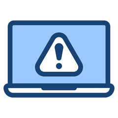 warning sign on laptop screen icon