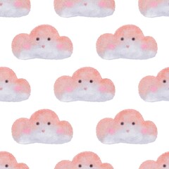 Beautiful abstract watercolor sky texture background. Cute cloudy pastel seamless pattern surface .Vanilla sky Illustration.Folk art design for print product,home deco,motif,ornament.Hand drawn.