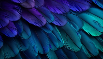 Fototapeta premium blue and green purple macaw feathers