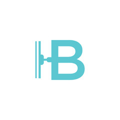 Letter B wiper glass logo icon vector template