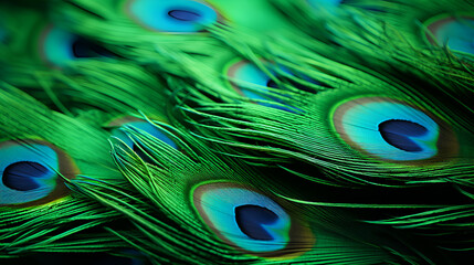 Obraz premium A photo of a close up peacock feathers 