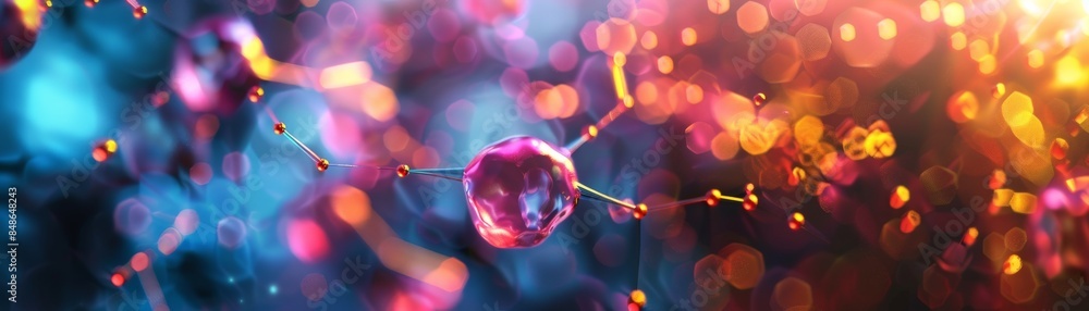 Poster abstract colorful background with blurred bokeh effect.