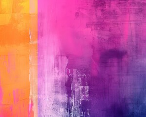 Fototapeta premium Abstract digital painting with vibrant orange, pink and purple colors. The paint is applied in a textured and layered style.