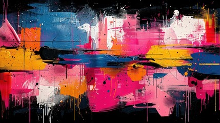 Abstract Acrylic Painting in Bold Colors