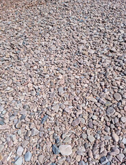 
It is a round gravel field.

