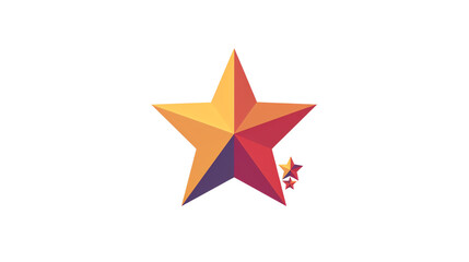 Obraz premium Polygonal star design in vibrant gradient colors, perfect for digital projects, graphic design, and modern illustrations. ,white, transparent, background 